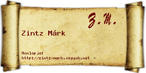 Zintz Márk névjegykártya