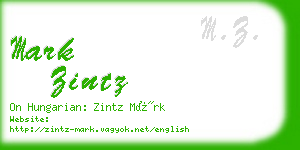 mark zintz business card